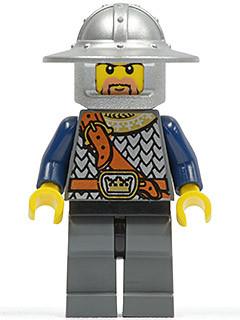 LEGO Minifigure-Fantasy Era - Crown Knight Scale Mail with Chest Strap, Helmet with Broad Brim, Brown Beard and Sideburns-Castle / Fantasy Era-CAS381-Creative Brick Builders